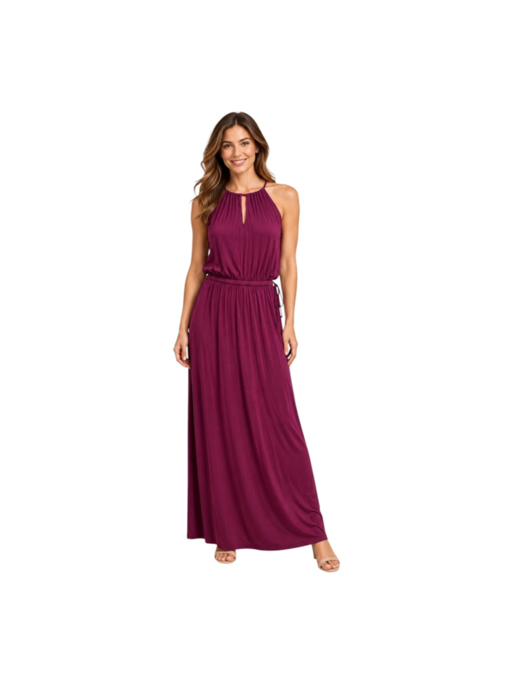 Soma WKND Purple Keyhole Halter Maxi Bra Dress Size L